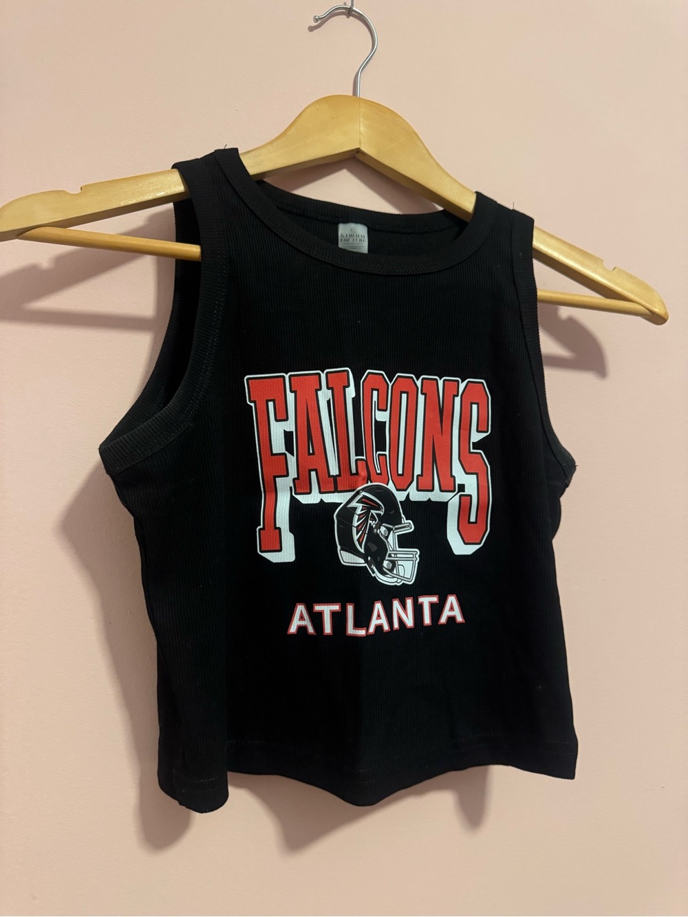 Atlanta Falcons Black Ribbed Tank crop Top